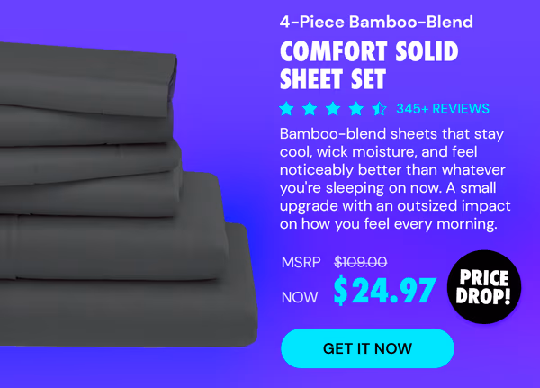 4-Piece Bamboo Comfort Solid Sheet Set