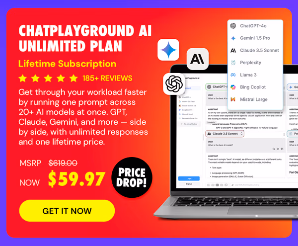 ChatPlayground AI: Lifetime Subscription (Unlimited Plan)