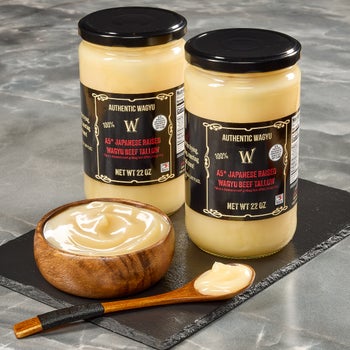 Authentic Wagyu Japanese A5, Wagyu Beef Tallow, 2-22 oz Jars, 2.75 lbs Total, 2-Pack
