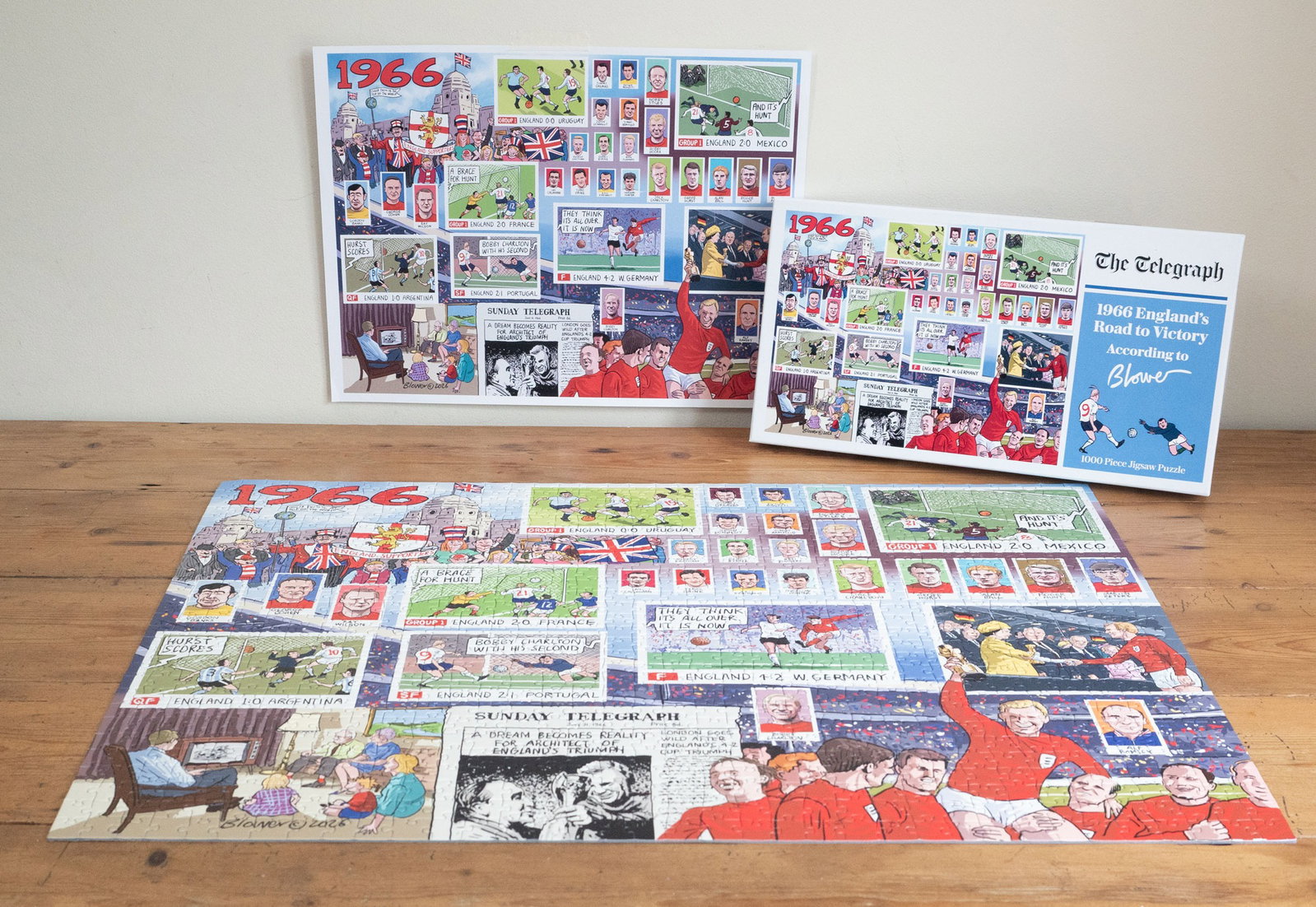 Daily Telegraph 1966 England's Road to Victory - According to Blower 1000 Piece Jigsaw Puzzle