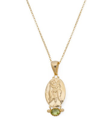 18Kt Gold Plated Three Graces Pendant Necklace