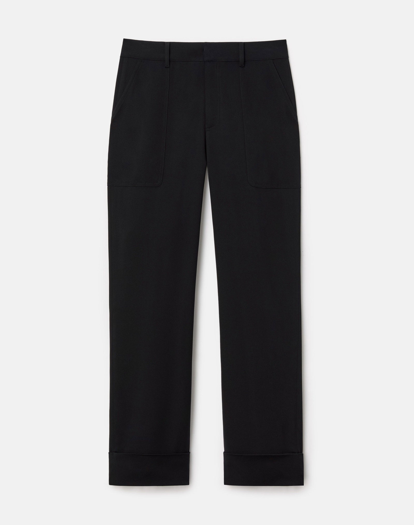 Image of Organic Silk Stretch Georgette Highline Straight Ankle Pant