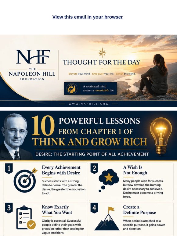 Napoleon Hill's Thought for the Day