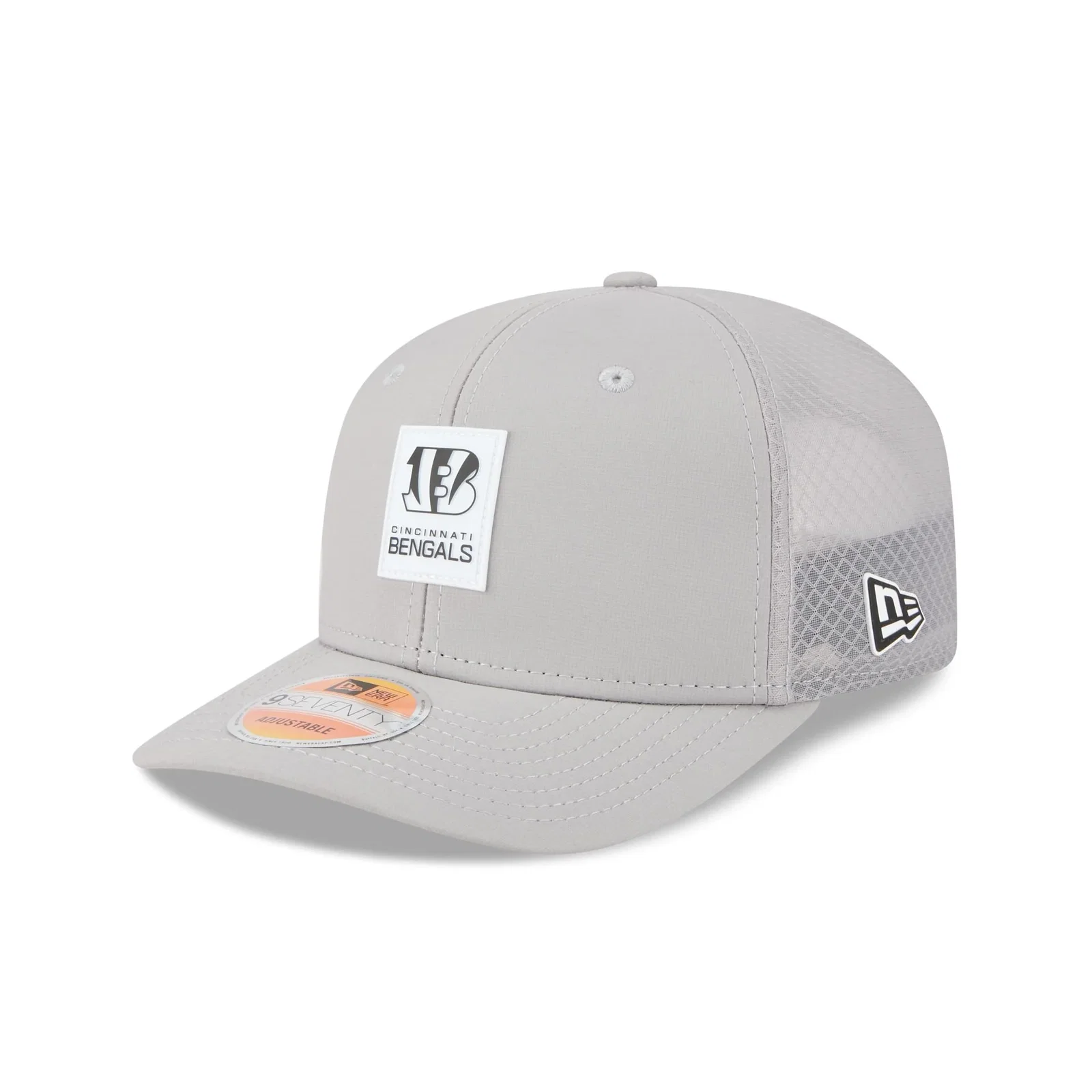 Image of Cincinnati Bengals 2025 Sideline Hot Weather Gray 9SEVENTY Trucker Hat