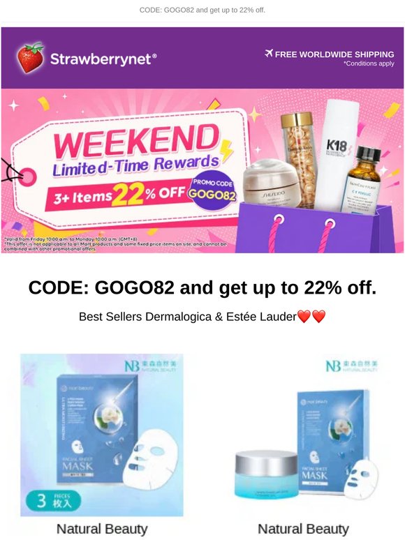 🎉3 Days Only: 3+ Items Extra 22% OFF👉Code: GOGO82 😍