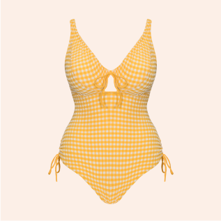 Holiday Check Non Wired Swimsuit Sunshine Yellow
