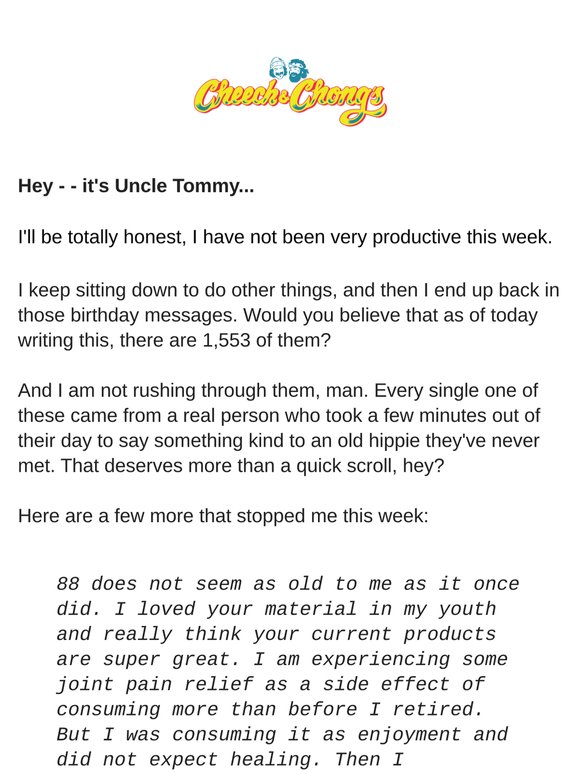 I've been going through more of your messages...