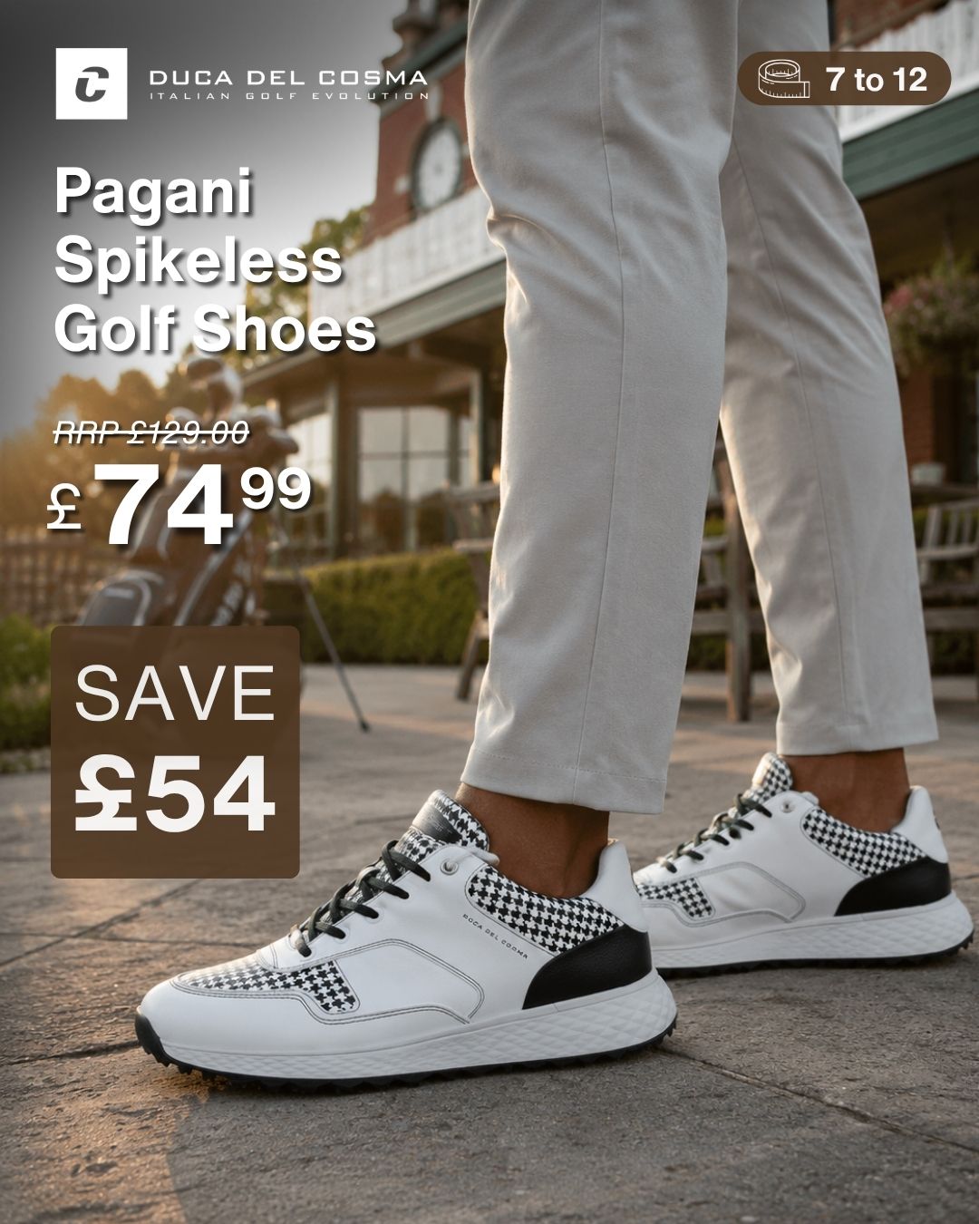 Duca Del Cosma Mens Pagani Waterproof Recyclable Golf Shoes