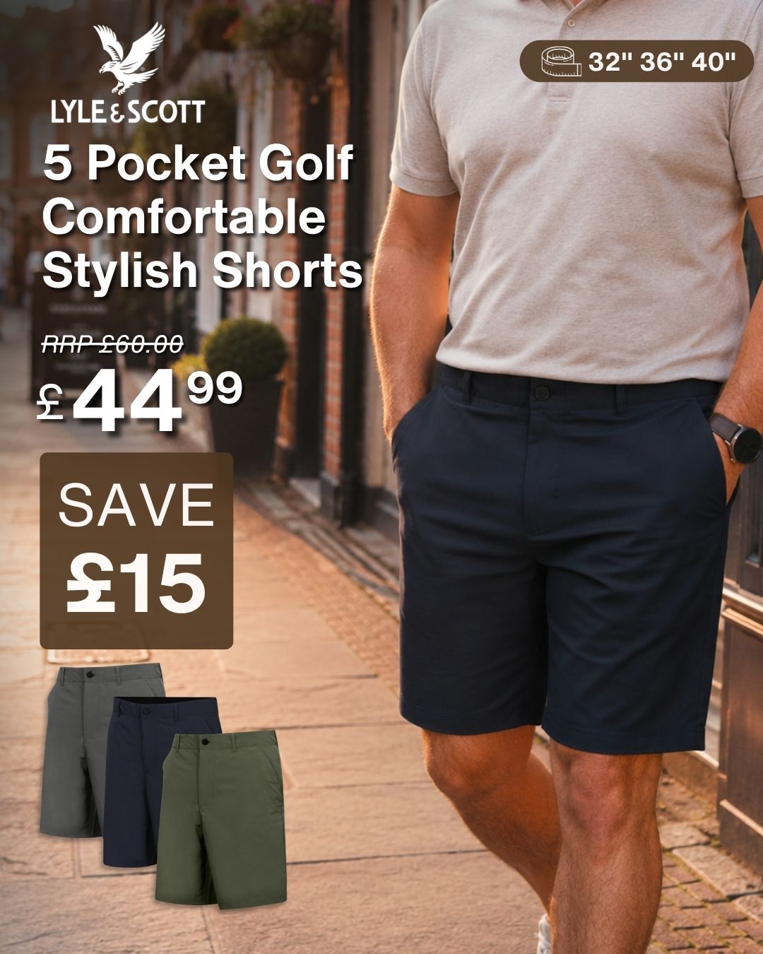 Lyle & Scott Mens 5 Pocket Golf Stylish Elegant Comfortable Stylish Shorts