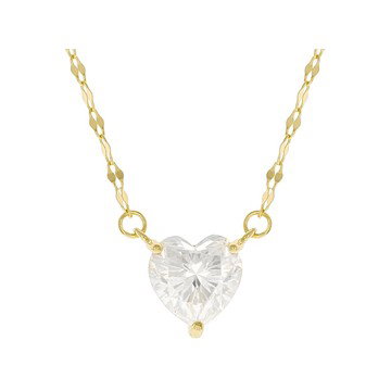 Heart Shape Moissanite 14k Yellow Gold Over Silver Station Necklace 1.80ct DEW