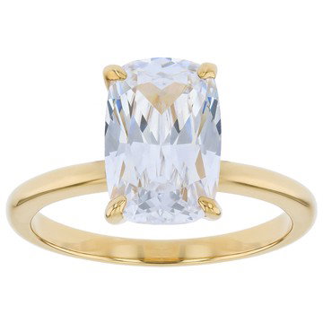White Cubic Zirconia 18K Yellow gold Over Sterling Silver Solitaire Ring 9.10ctw