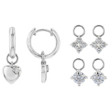 Moissanite Platineve Interchangeable Hoop Earrings 1.54ctw DEW