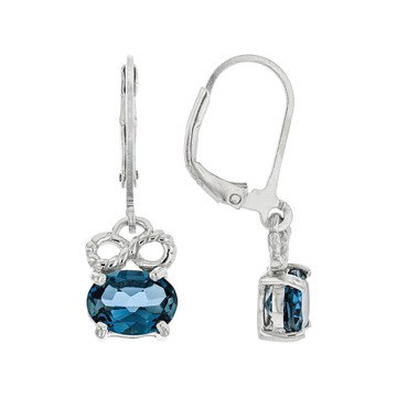 London Blue Topaz Rhodium Over Sterling Silver Earrings 2.50ctw