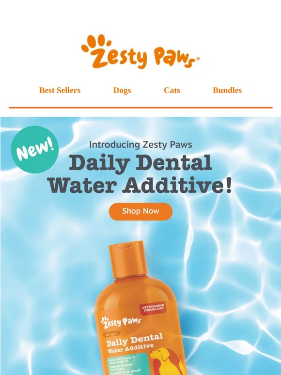 🦷 Meet our 🆕 Daily Dental Water Additive for Dogs! 🐶