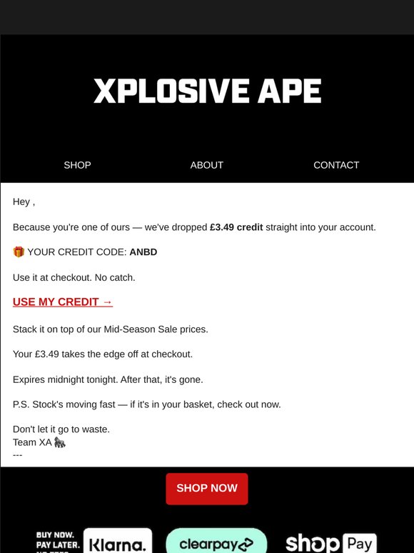 We've added £3.49 to your account 💰