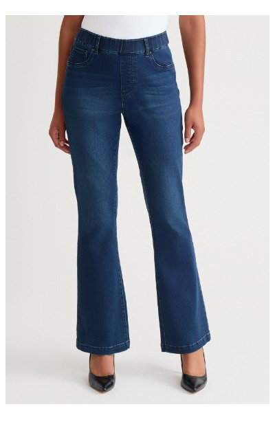 Denim Pull-On Flare Bootcut Jeans