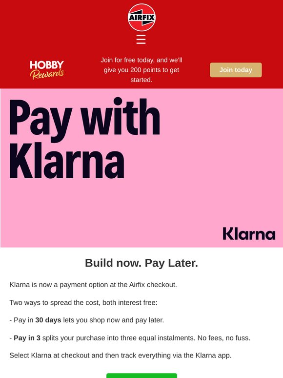Choose how to pay with Klarna