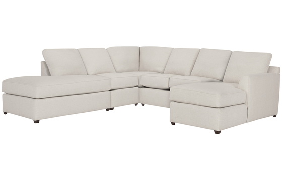 Asheville Light Taupe Fabric Large Left Bumper Sectional