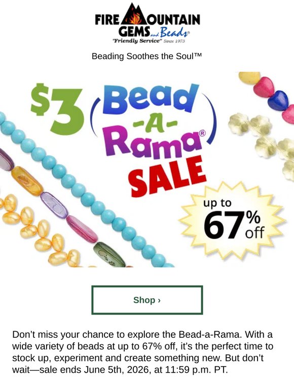 Don’t Miss the Bead-a-Rama Sale - Up to 67% Off