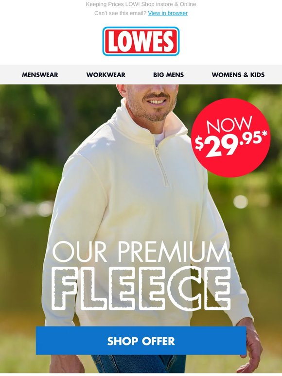 Stay cozy this winter: Premium fleece for $29.95!*