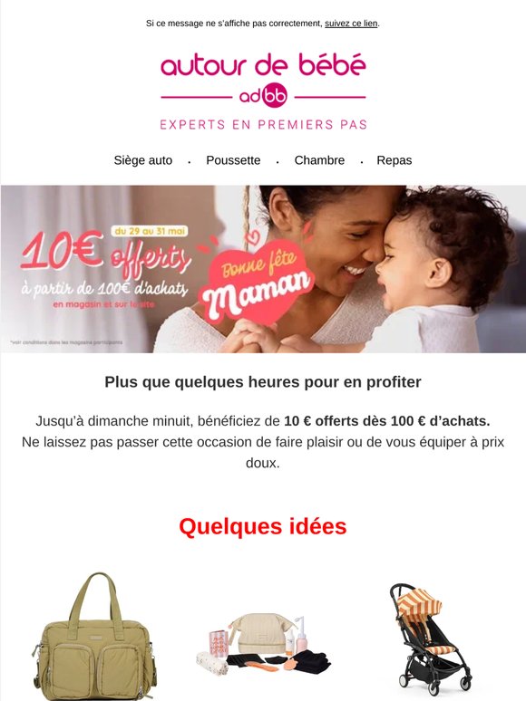 Pour la fête des mères : 10€ offerts dès 100€ d’achats