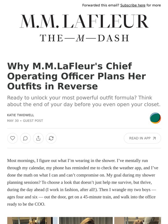 Why M.M.LaFleur's Chief Operating Officer Plans Her Outfits in Reverse
