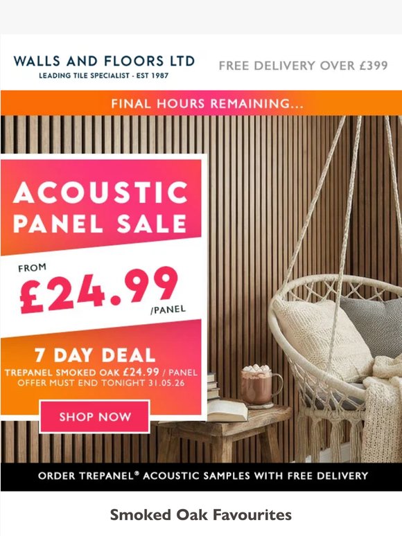Last Chance to buy Trepanel® Smoked Oak for only £24.99 🧡