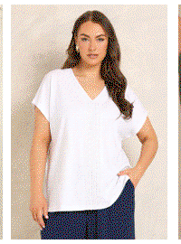 EVANS Curve White Cotton Crochet Trim Top