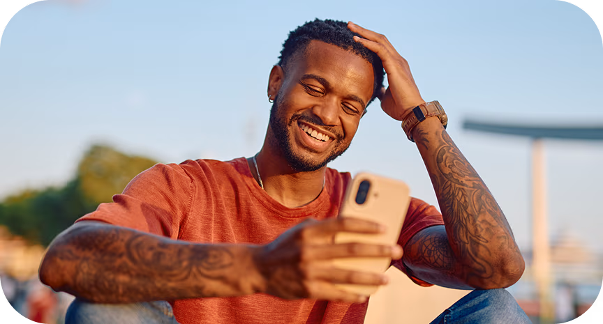 A man seeing mobile