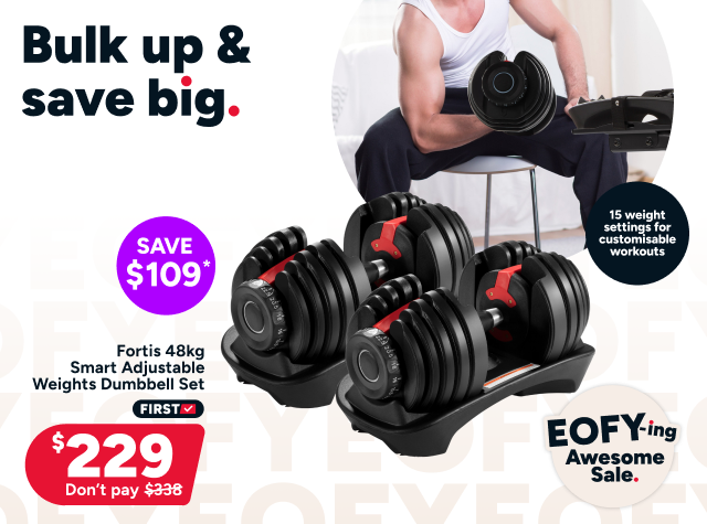 Fortis 48kg Smart Adjustable Weights Dumbbell Set