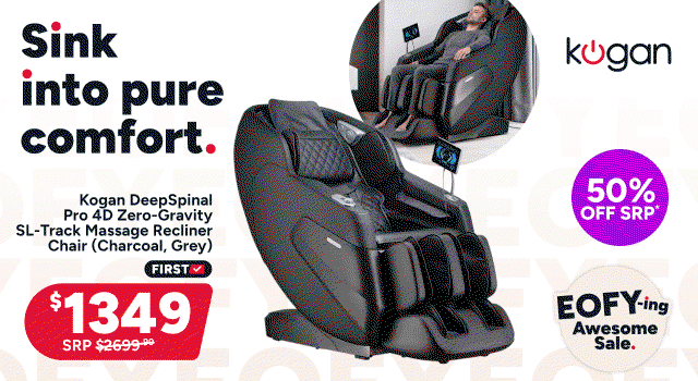 Kogan DeepSpinal Pro 4D Zero-Gravity SL-Track Massage Recliner Chair (Charcoal, Grey)