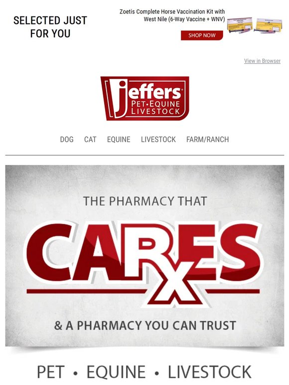 Get Your Animal Prescriptions from Jeffers Pharmacy
