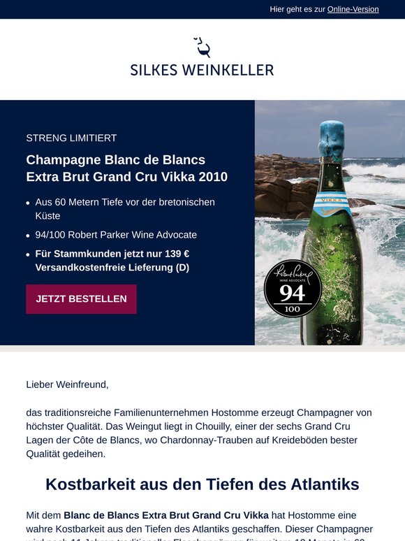 Rarität: Champagner aus den Tiefen des Atlantiks