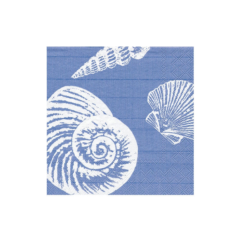 Image of Shells Ocean Blue Cocktail Napkin - package of 20