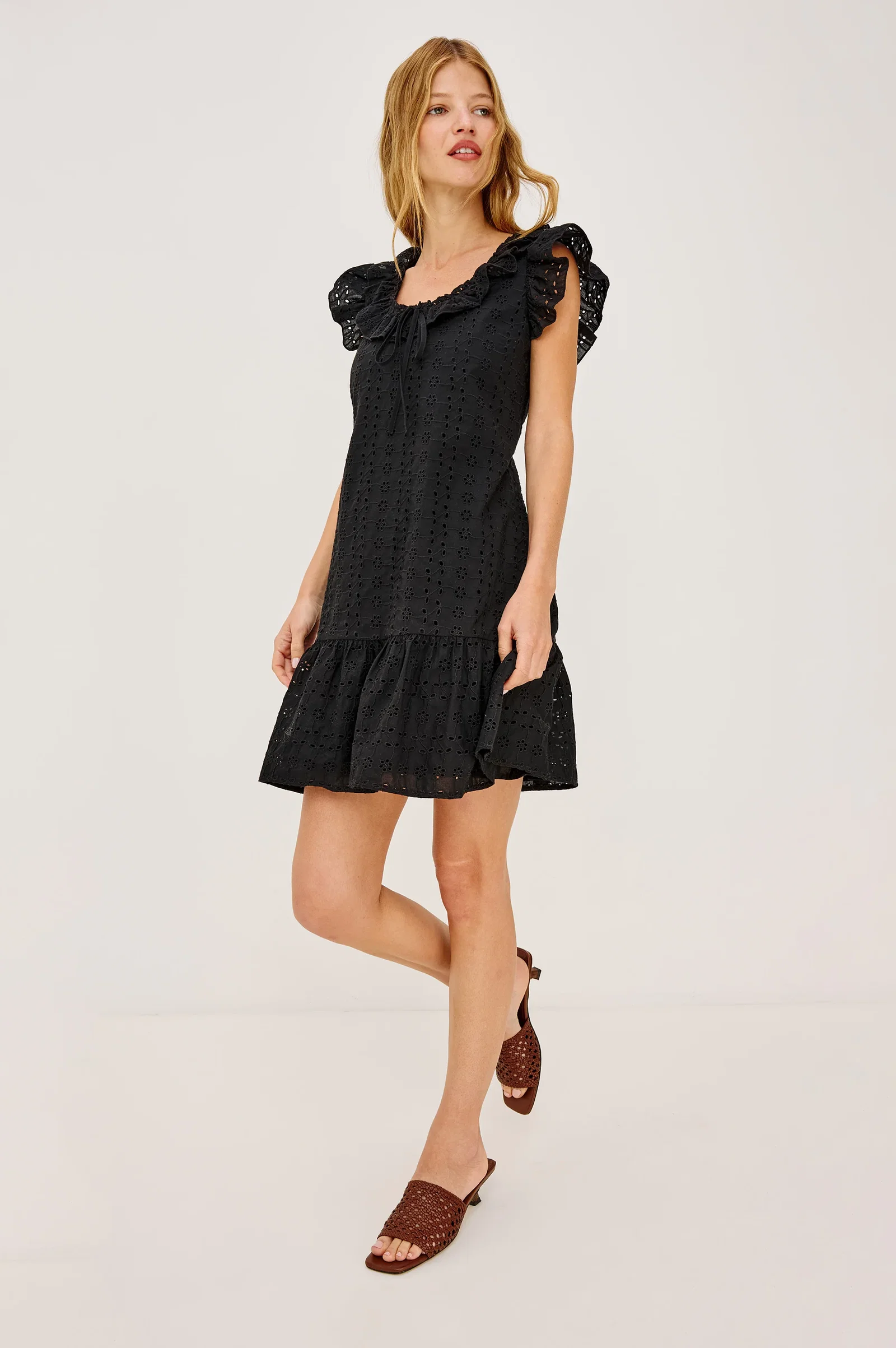 Image of ESSIE DRESS - BLACK EYELET