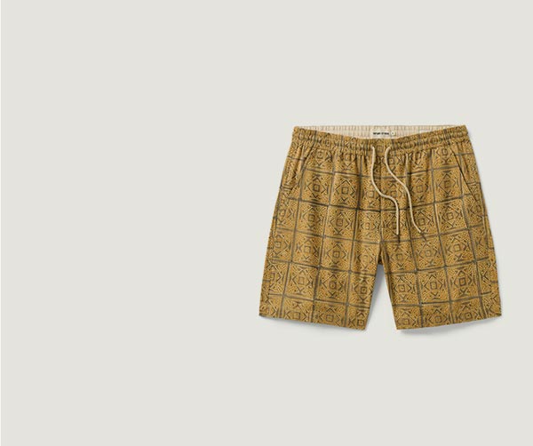 The Après Short in Fennel Block Print