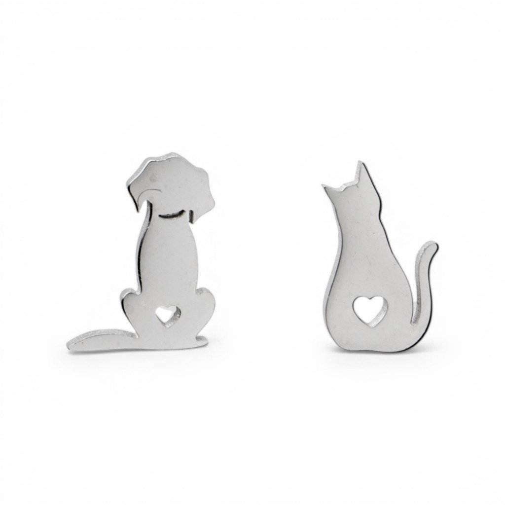 Orecchini Cane & Gatto in Acciaio