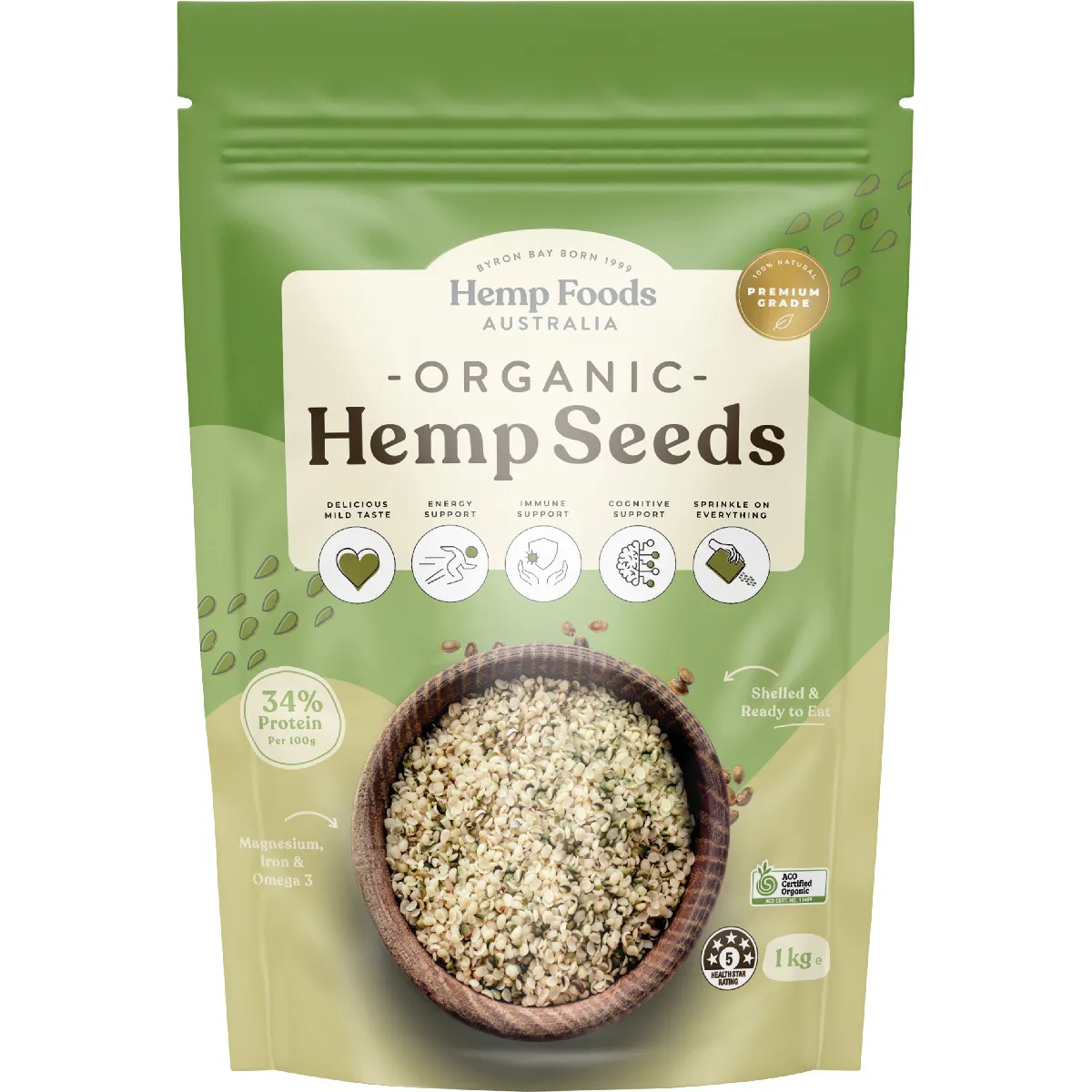 Image of Hemp Foods Australia Hemp Seeds Hulled 1kg