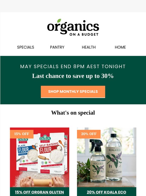 Ends Tonight: Up to 30% Off