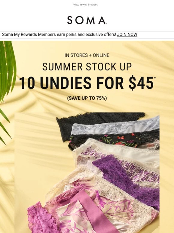 10/$45 Undies, Because You Can Never Have Enough!