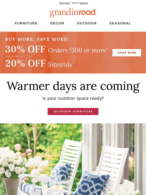 Get 30% Off When You Spend $500+