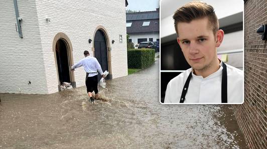 Chef van het jaar Abel van EST moet 10 centimeter water uit keuken pompen in Heverlee: “Alle klanten gebeld om een uurtje later te komen”
