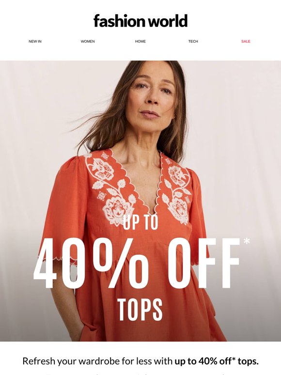 Up to 40% OFF tops you'll 🩷