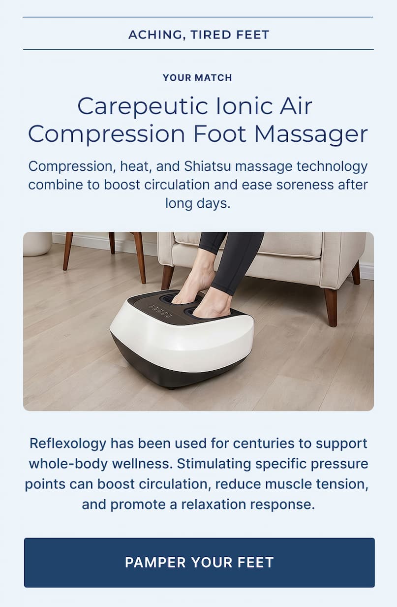 carepeutic ionic air compression foot massager to ease soreness