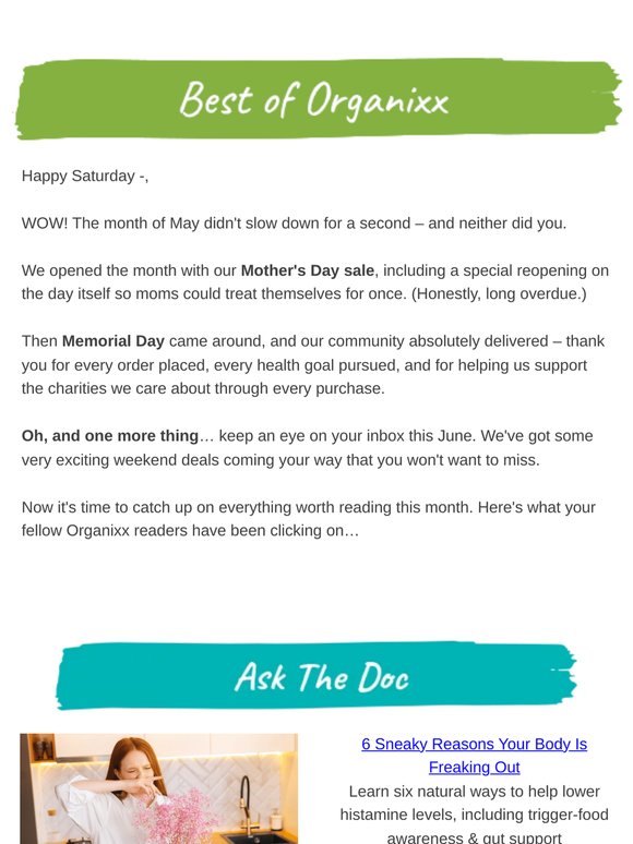 The Best of Organixx: May Edition