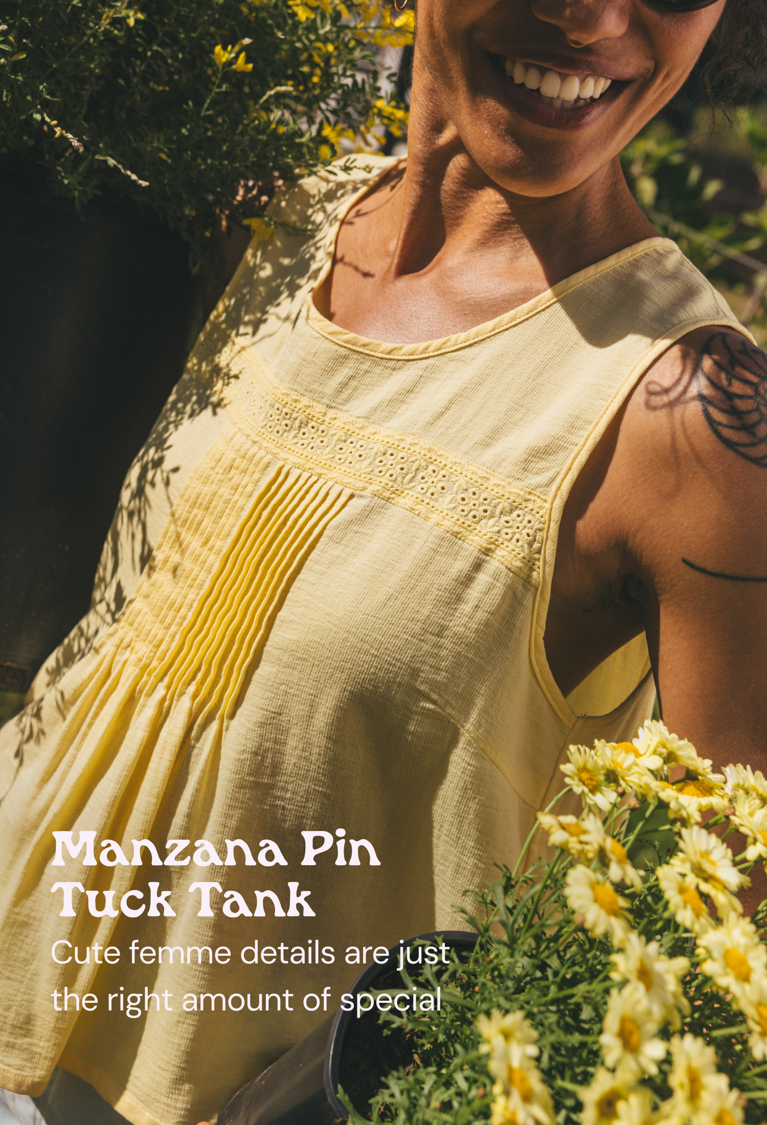 Manzana Pin Tuck Tank