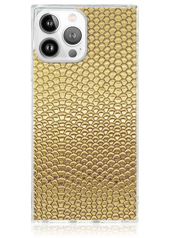Image of SQUARE® Gold Metallic Snakeskin Faux Leather Case