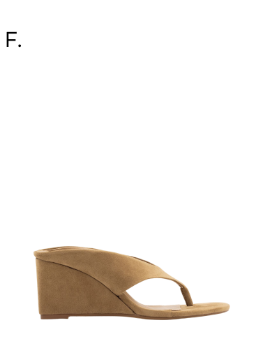 Sera Wedge Thong Wheat Microsuede