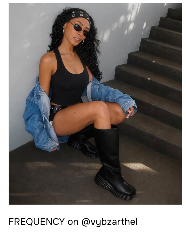 Frequency Tall Boot Black