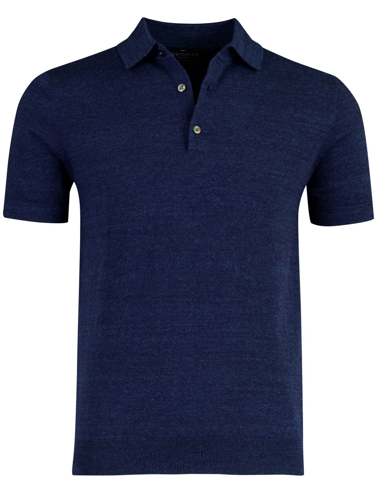 Portofino poloshirt donkerblauw gemêleerd wijde fit katoen